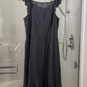 Elegant Black Eyelet Dress